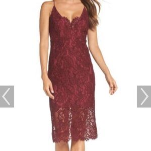 Bardot lace cocktail dress